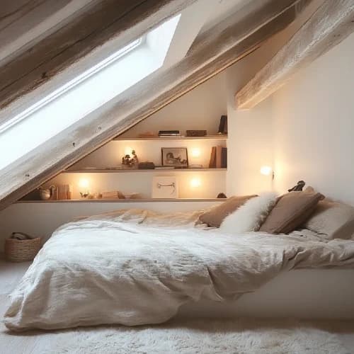 adaptacja niskiego poddasza na sypialnię